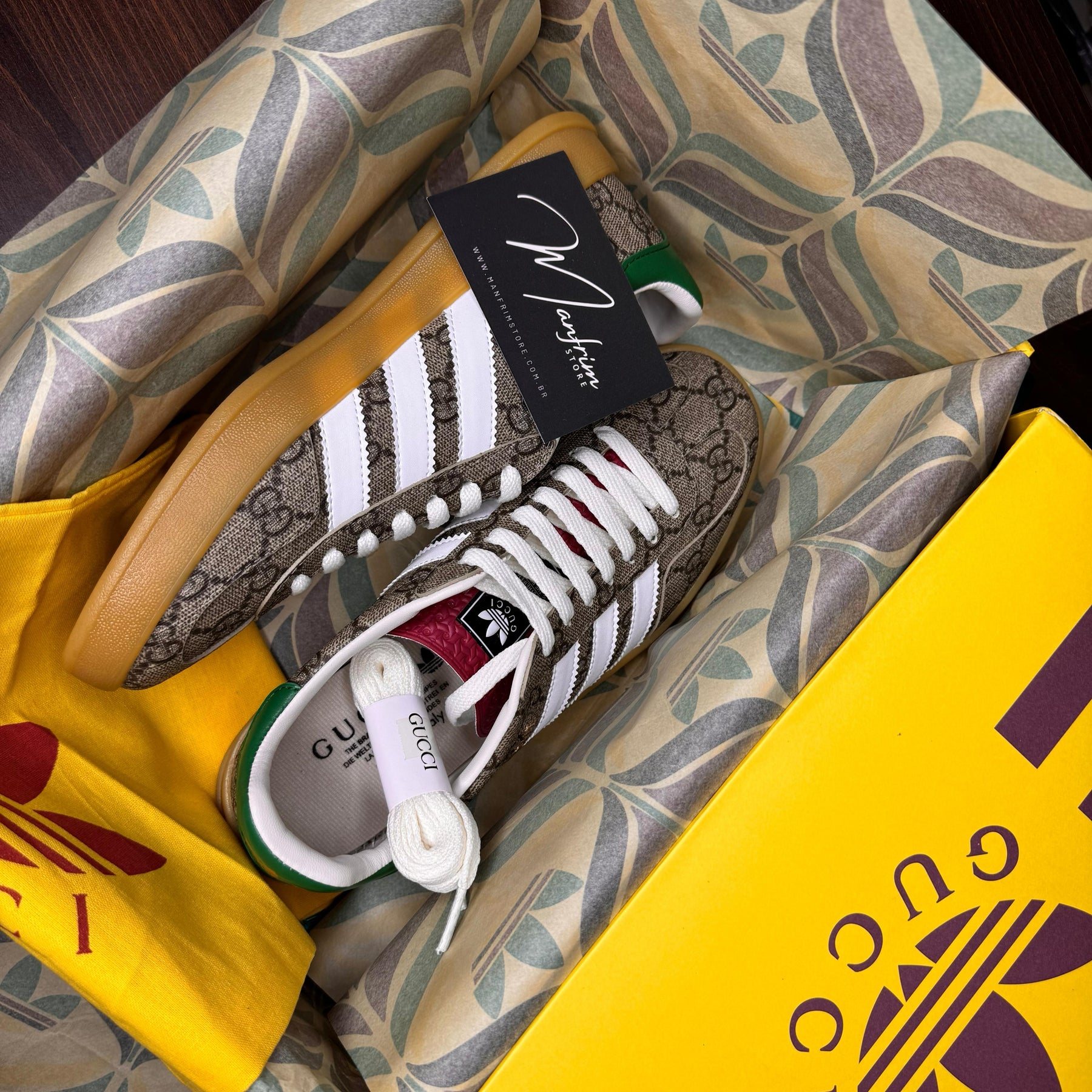 Adidas x Gucci Gazelle Green GG Supreme Canvas