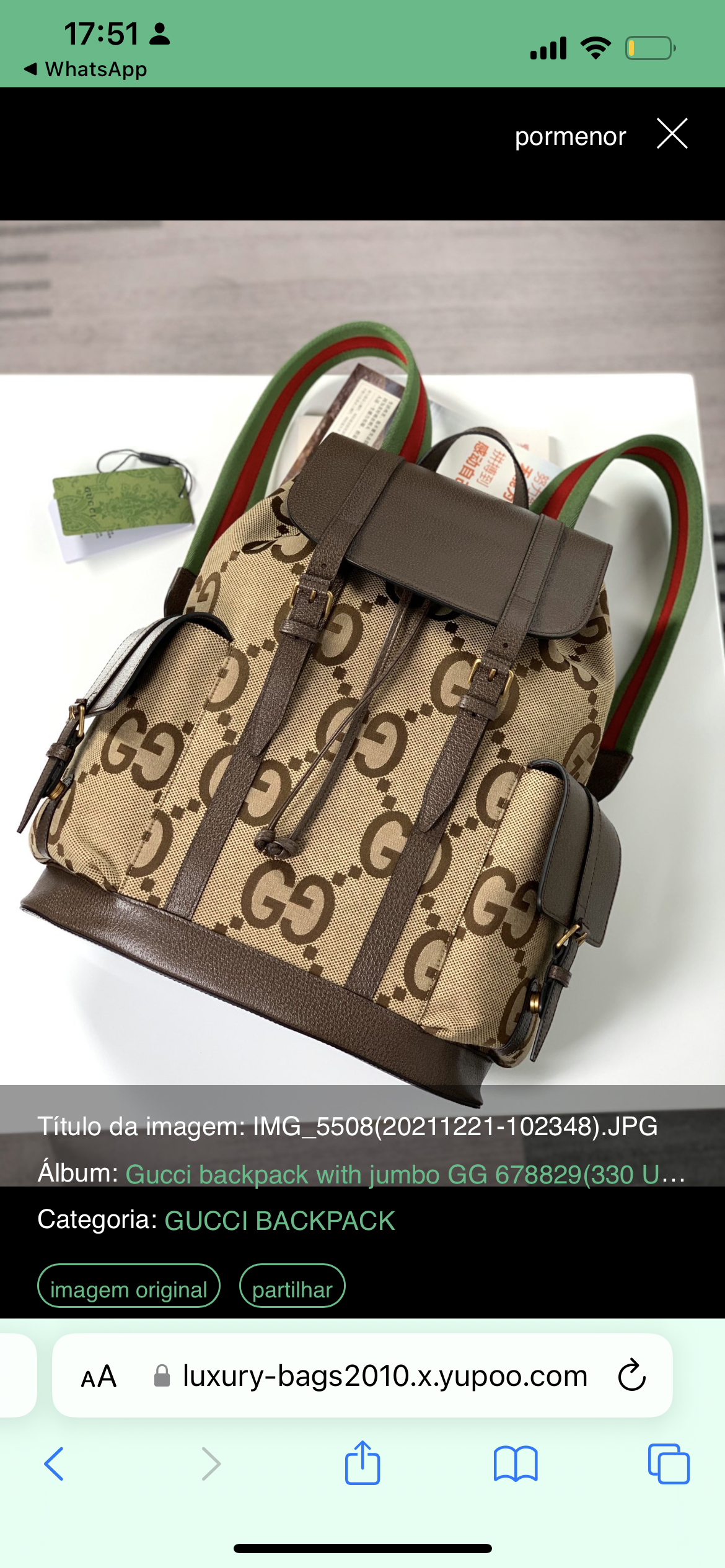 Gucci Backpack with Jumbo GG Camel/Ebony