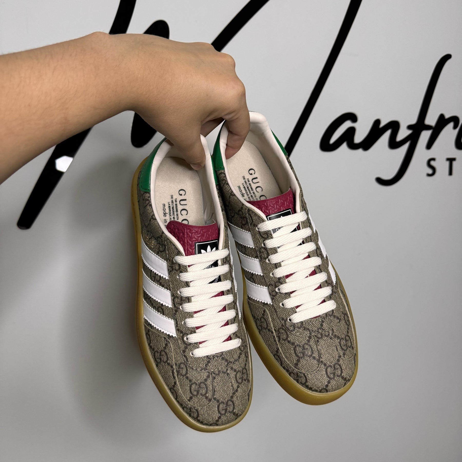 Adidas x Gucci Gazelle Green GG Supreme Canvas