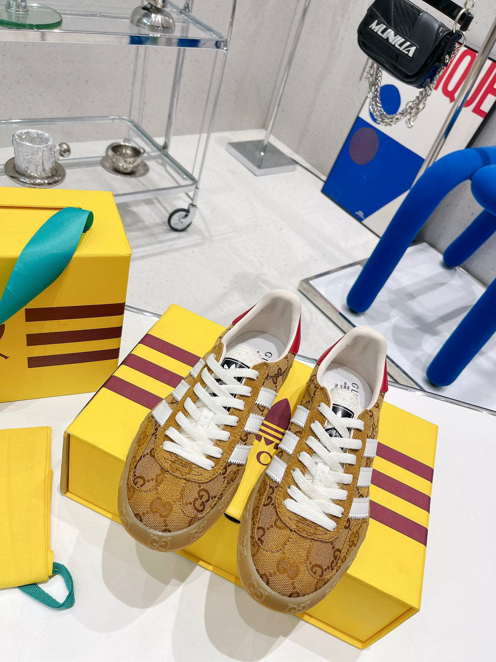 Adidas x Gucci Gazelle GG Beige Brown HQ8851