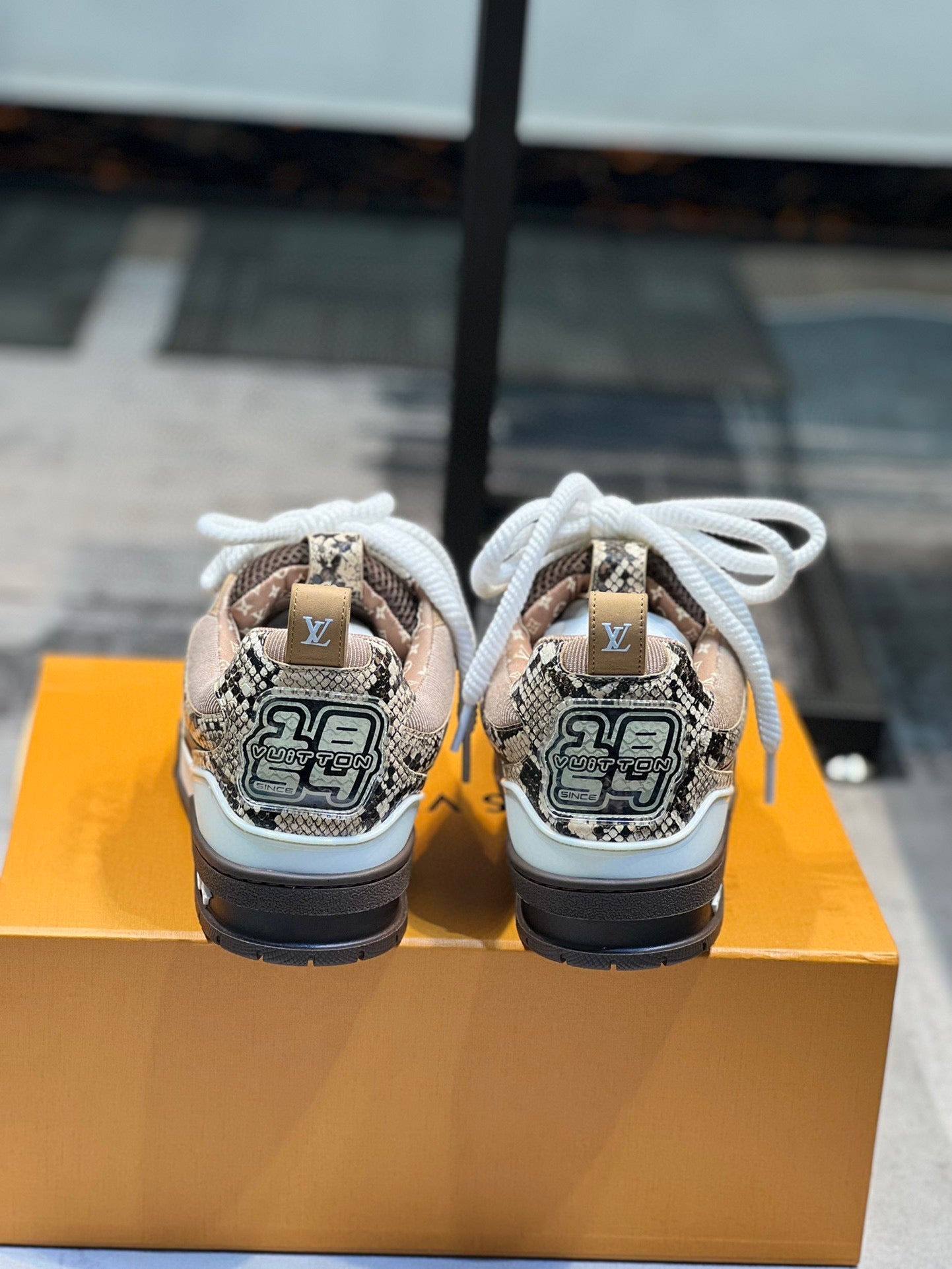 Louis Vuitton Skate Sneaker Brown Snakeskin