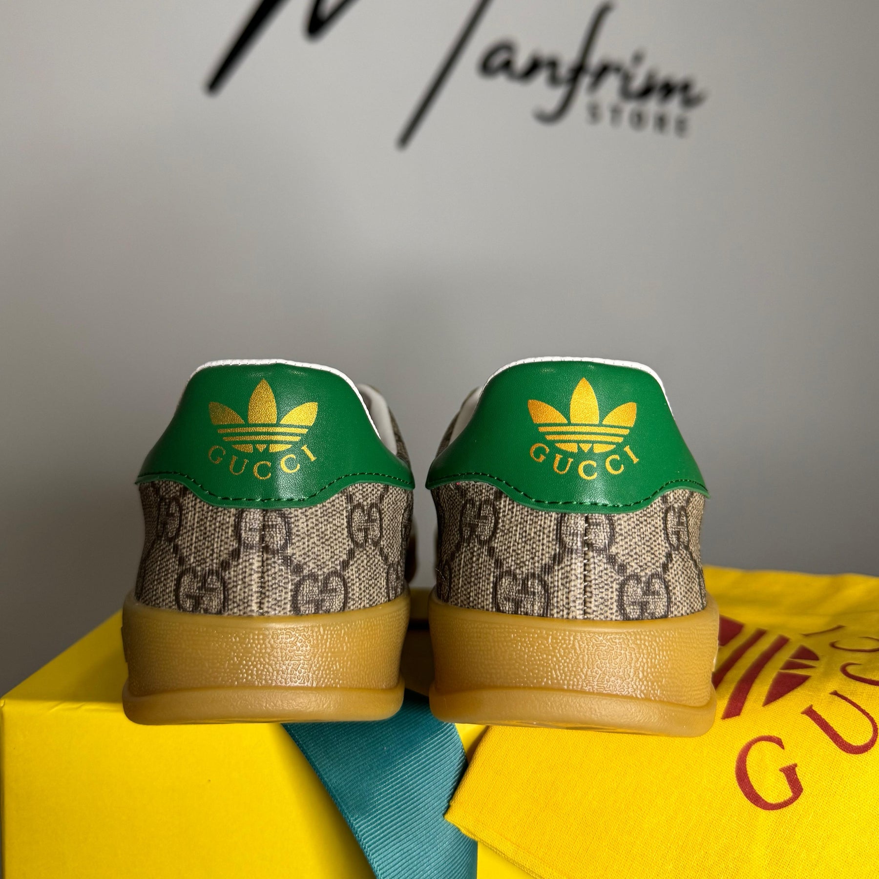Adidas x Gucci Gazelle Green GG Supreme Canvas
