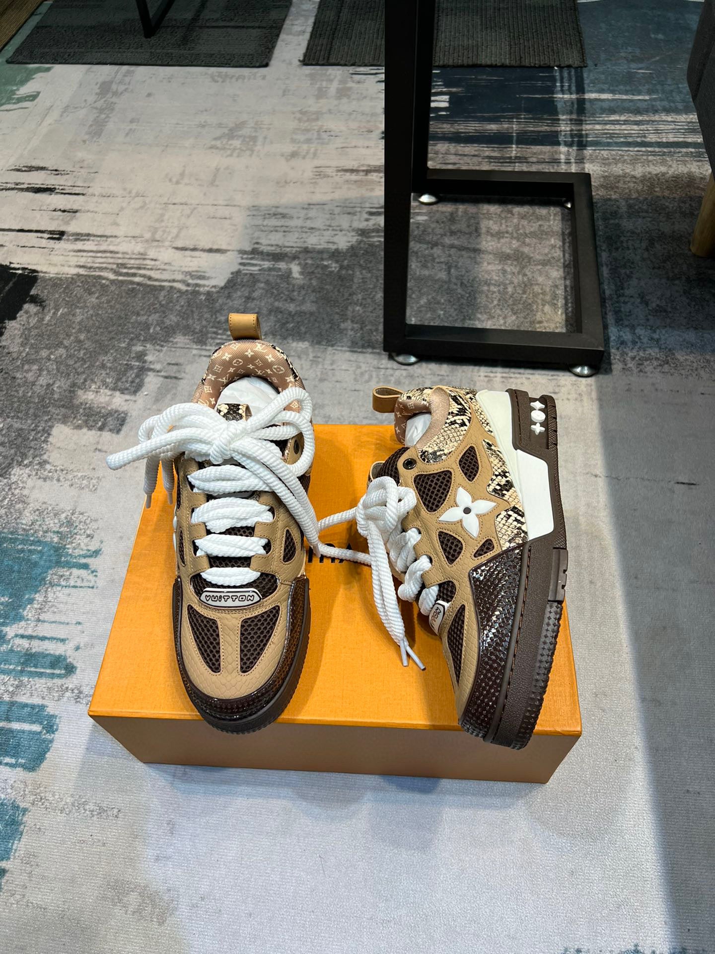 Louis Vuitton Skate Sneaker Brown Snakeskin