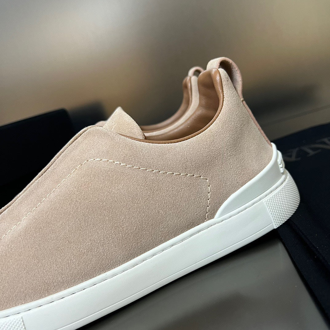 ZEGNA Suede Triple Stitch Sneakers