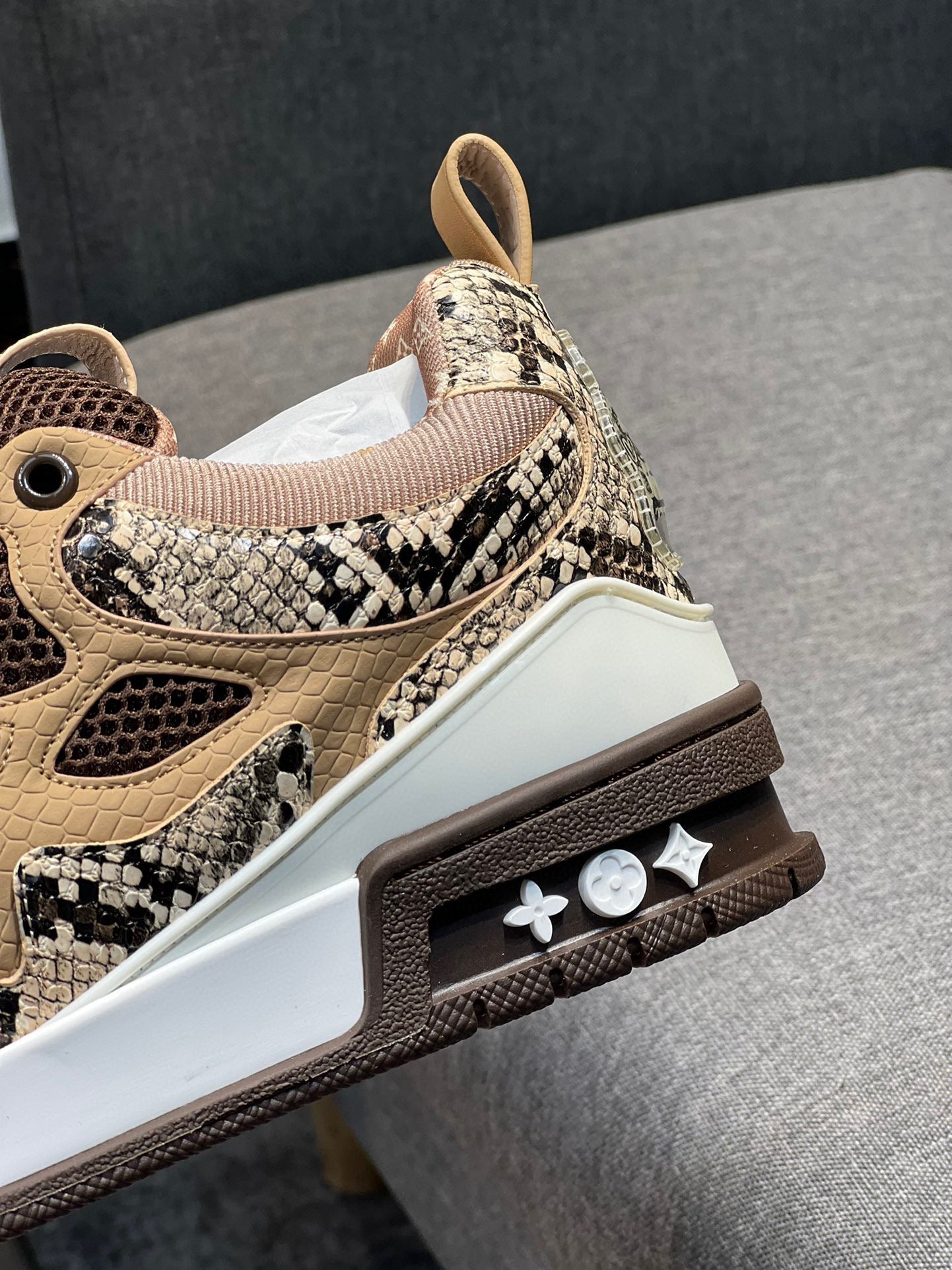Louis Vuitton Skate Sneaker Brown Snakeskin