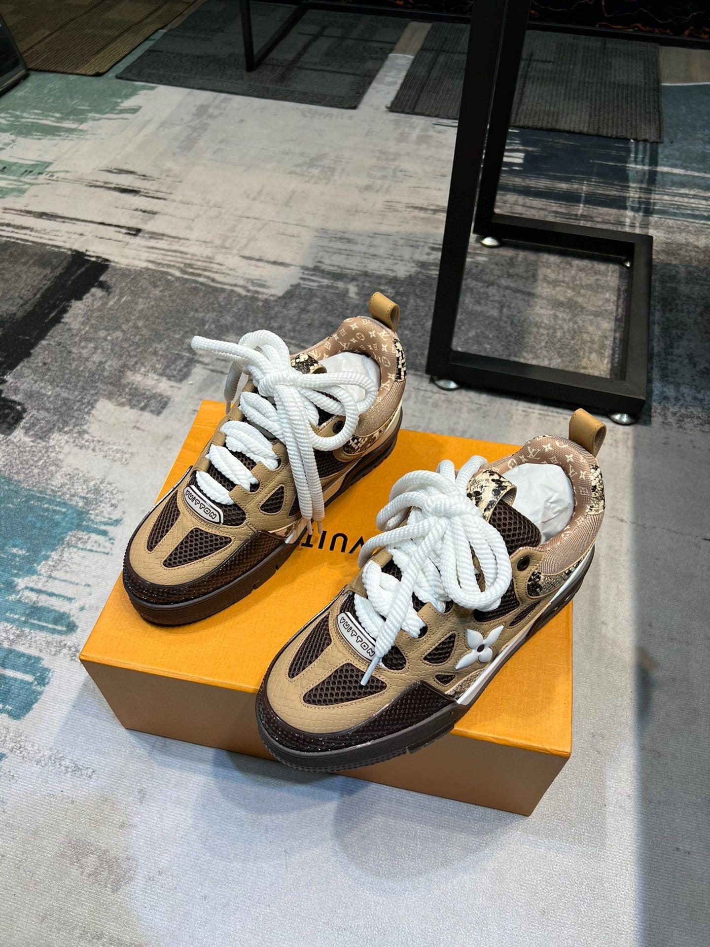 Louis Vuitton Skate Sneaker Brown Snakeskin