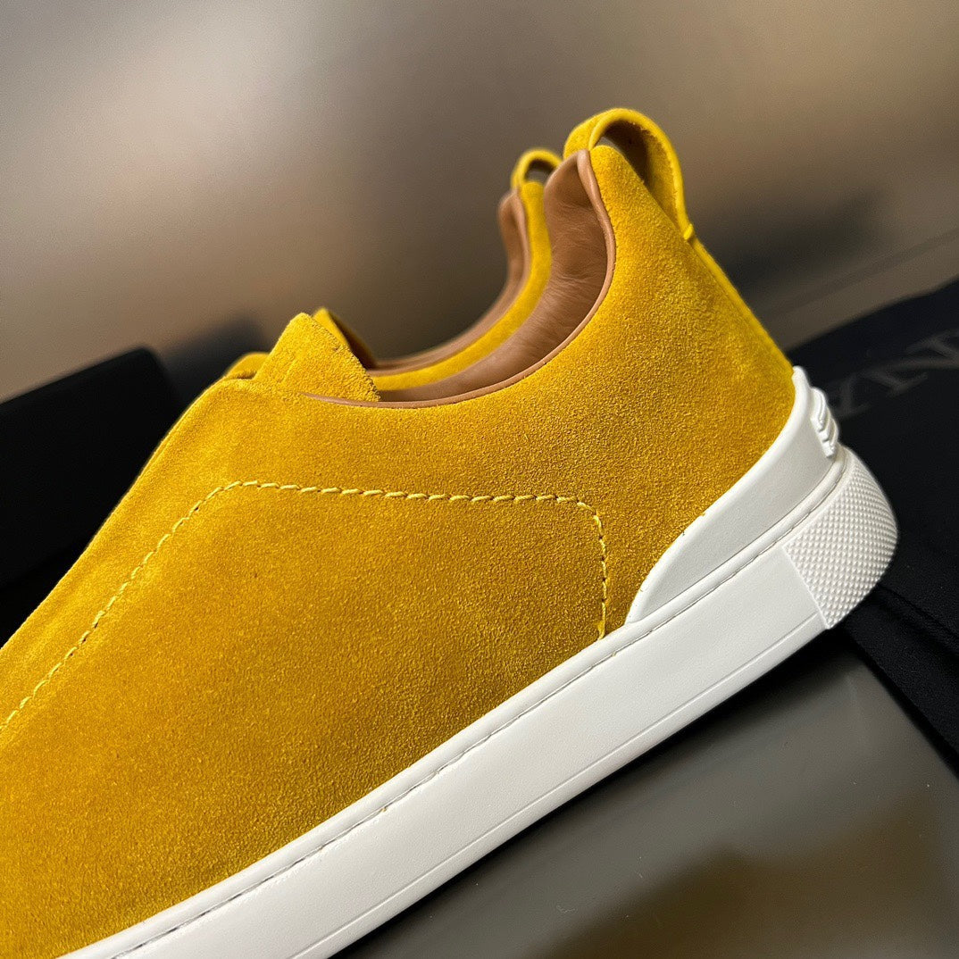 ZEGNA Suede Triple Stitch Sneakers