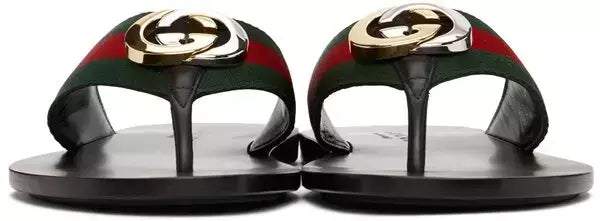 GUCCI Red &amp; Green Kika Thong Sandals
