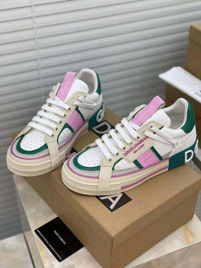 Dolce &amp; Gabbana White Pink Green Custom 2.Zero Sneakers