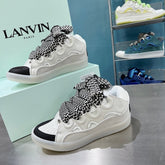 Lanvin Leather Curb Sneaker White
