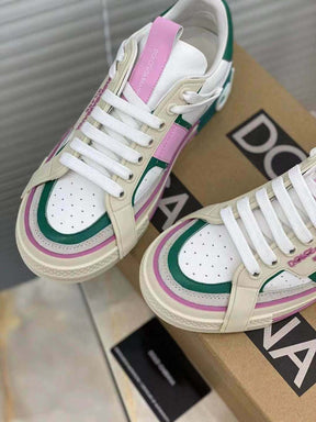 Dolce &amp; Gabbana White Pink Green Custom 2.Zero Sneakers