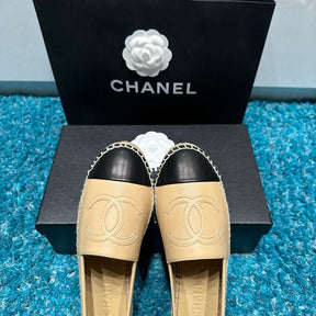 Espadrilles Chanel Lambskin Beige &amp; Black
