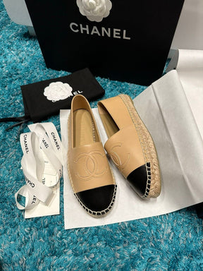 Espadrilles Chanel Lambskin Beige &amp; Black