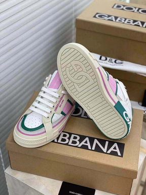Dolce &amp; Gabbana White Pink Green Custom 2.Zero Sneakers