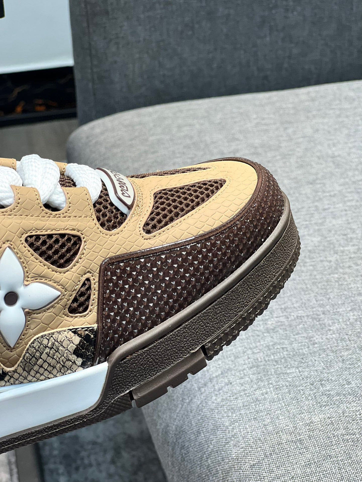 Louis Vuitton Skate Sneaker Brown Snakeskin