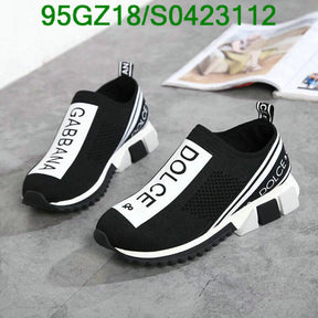 Dolce &amp; Gabbana Sorrento Logo Slip On Black Grey White