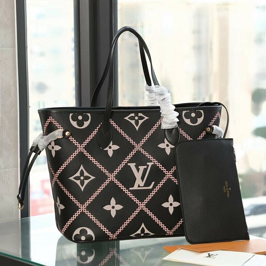 Louis Vuitton Neverfull MM Monogram Empriente Black LV