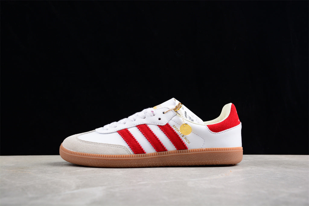 Adidas Samba x Sporty &amp; Rich White Collegiate Burgundy IF5660