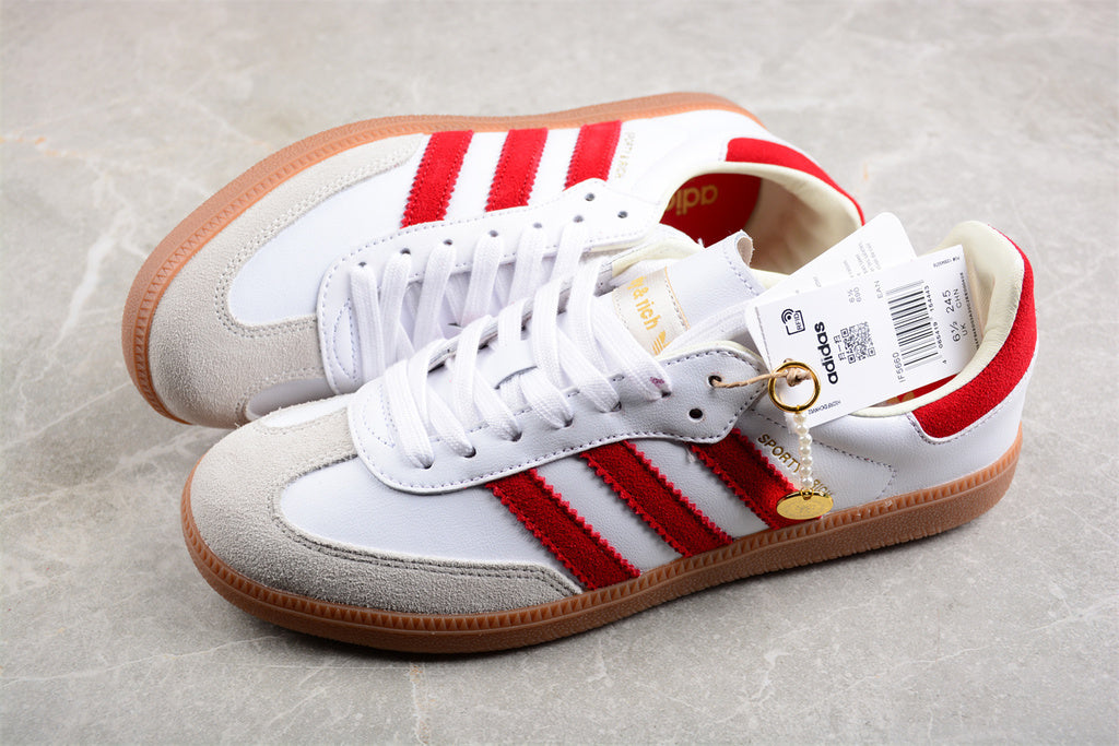 Adidas Samba x Sporty &amp; Rich White Collegiate Burgundy IF5660